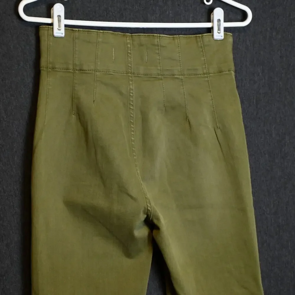 We the Free Women's 27 (26x31) Jayde Olive Green High Rise Flare Jeans